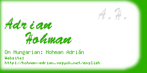 adrian hohman business card