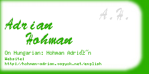 adrian hohman business card